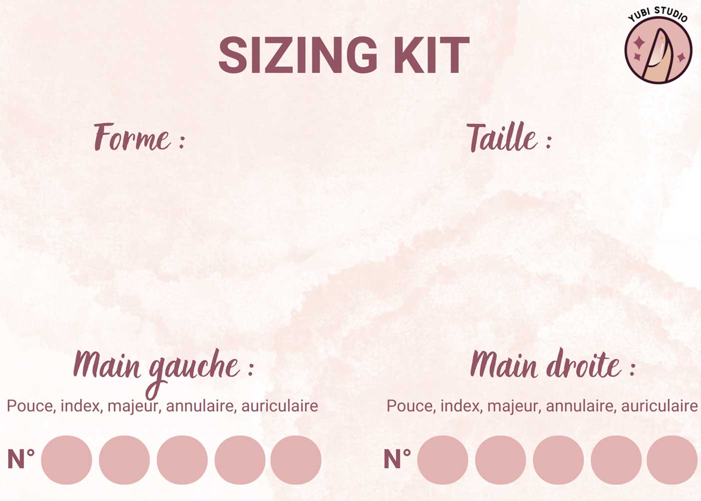 Le sizing kit vous permet de mesurer la taille de vos ongles de manière précise en testant directement les capsules vierge sur vos ongles naturels