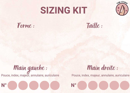 Le sizing kit vous permet de mesurer la taille de vos ongles de manière précise en testant directement les capsules vierge sur vos ongles naturels